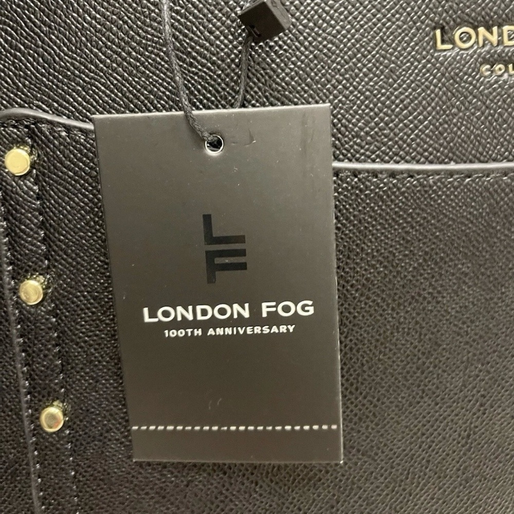 London Fog Black Studded Tote - Picture 4 of 5